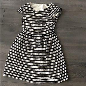 Ann Taylor black and white striped dress.
